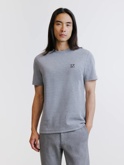Grey marl herringbone T-shirt