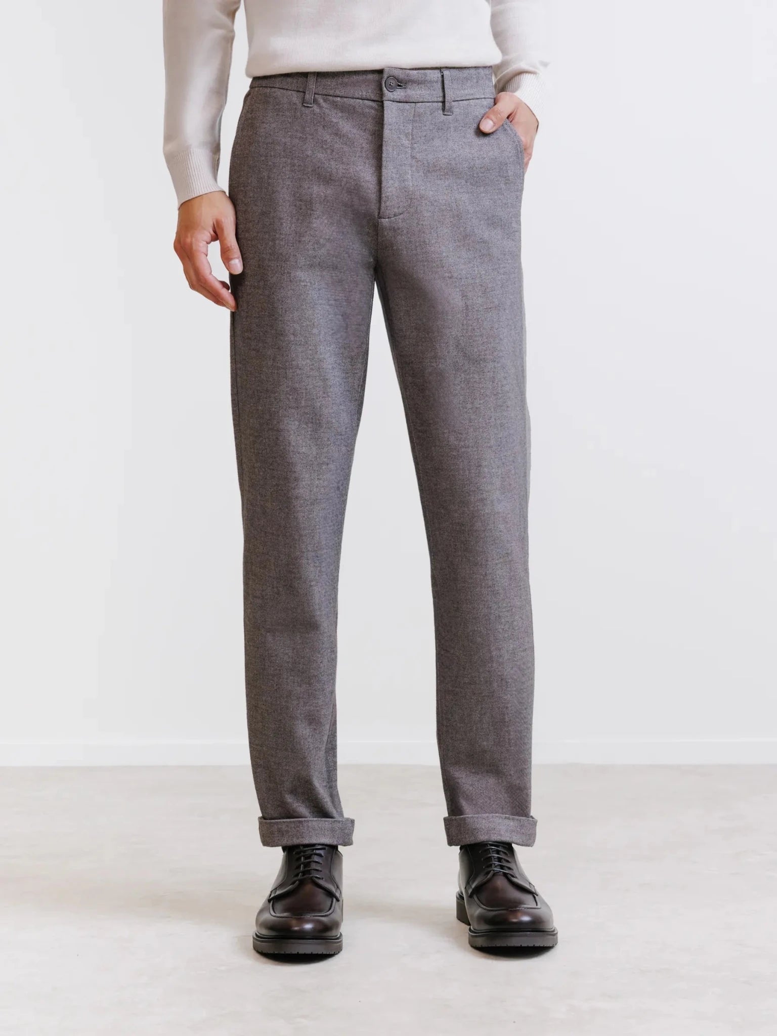 Pantalon flanelle chocolat