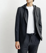 Dark grey hooded city jacket