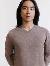 Taupe V-neck sweater