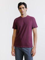 T-shirt col rond bordeaux