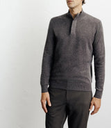 Pull col montant 100% cachemire marron
