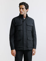 Parka courte à col montant noire