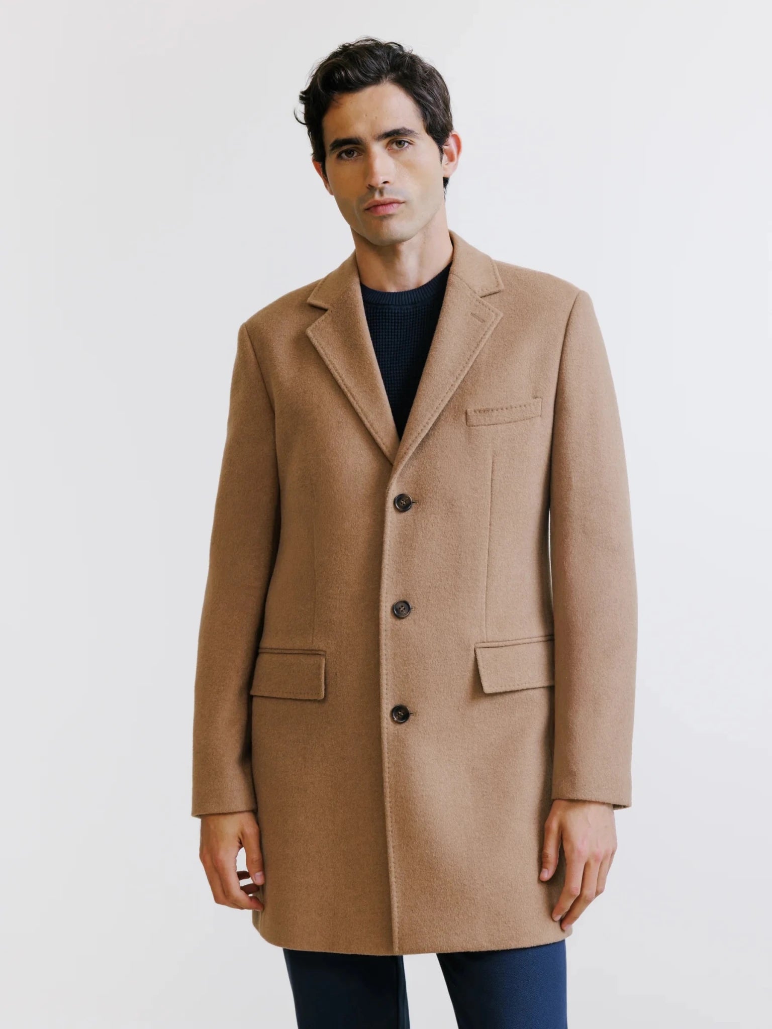 Manteau 3 boutons camel - IZAC