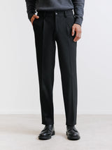 Pantalon ville en tissu sergé noir
