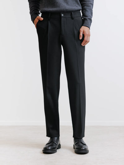 Black twill dress pants