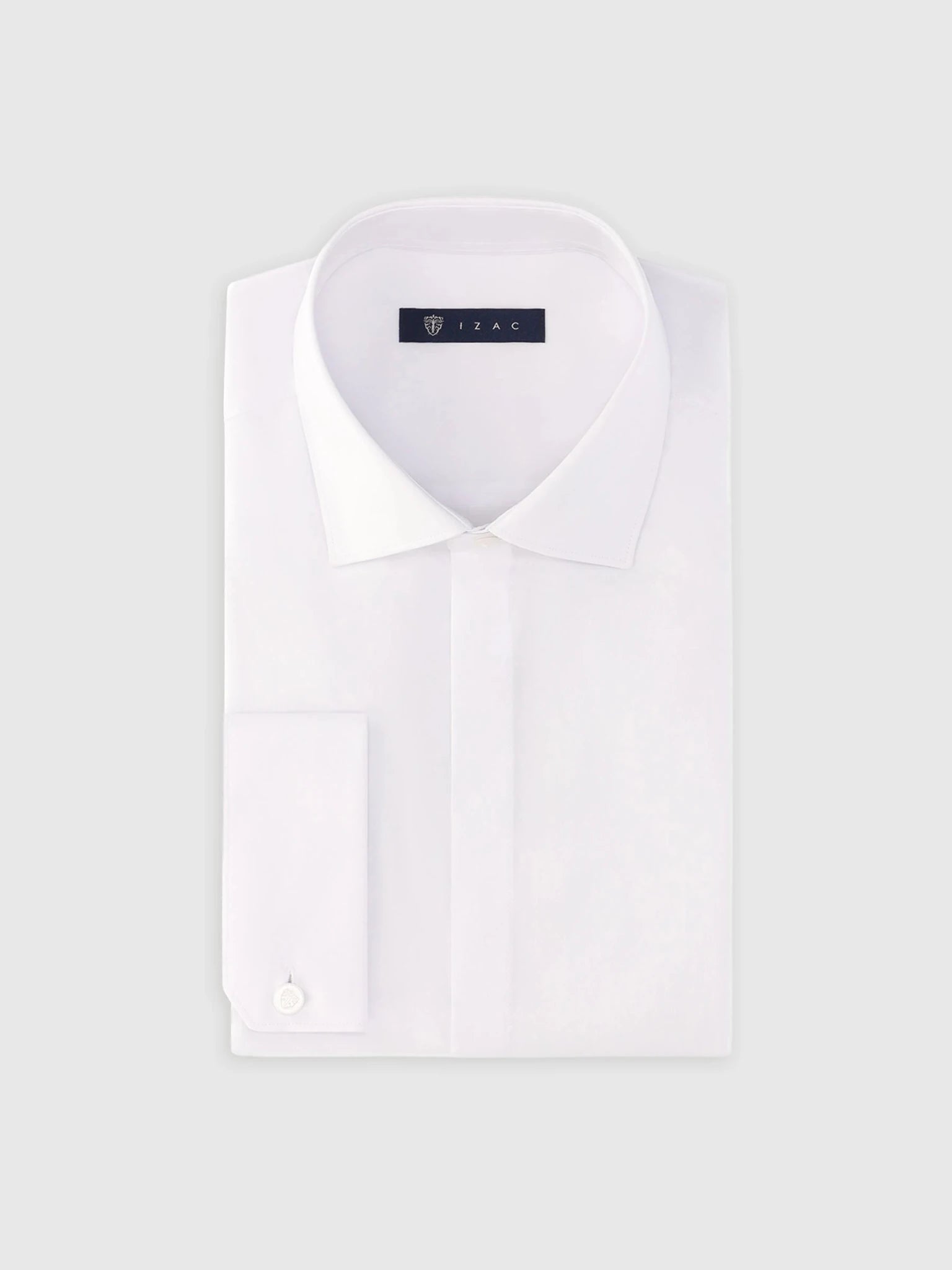 Chemise ville en satin de coton blanche - IZAC