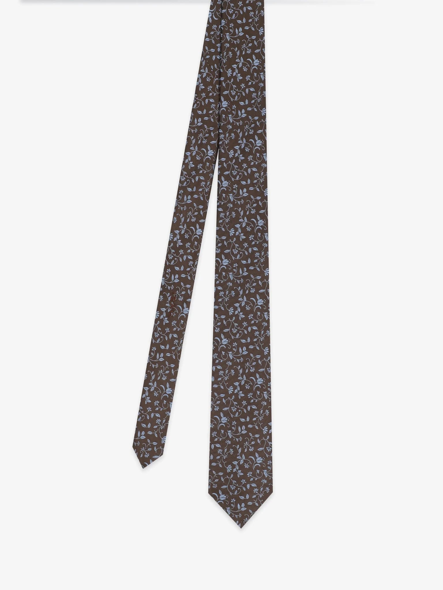 Brown floral tie