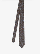 Brown floral tie