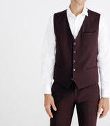 Gilet ville aspect brillant bordeaux - IZAC