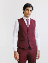 City vest in plum-colored wool