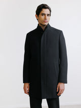 Black high-neck coat
