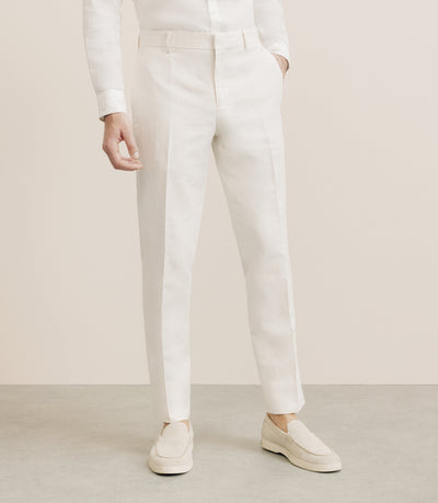 Pantalon en coton et lin écru - IZAC