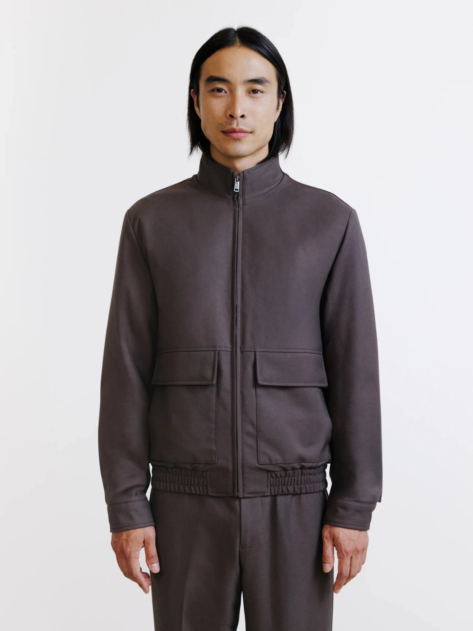 Blouson col montant marron - IZAC