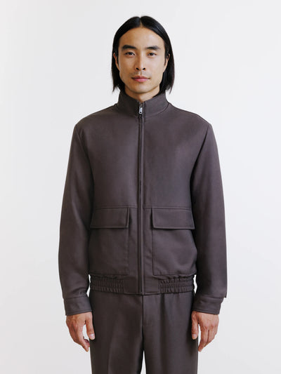 Blouson col montant marron