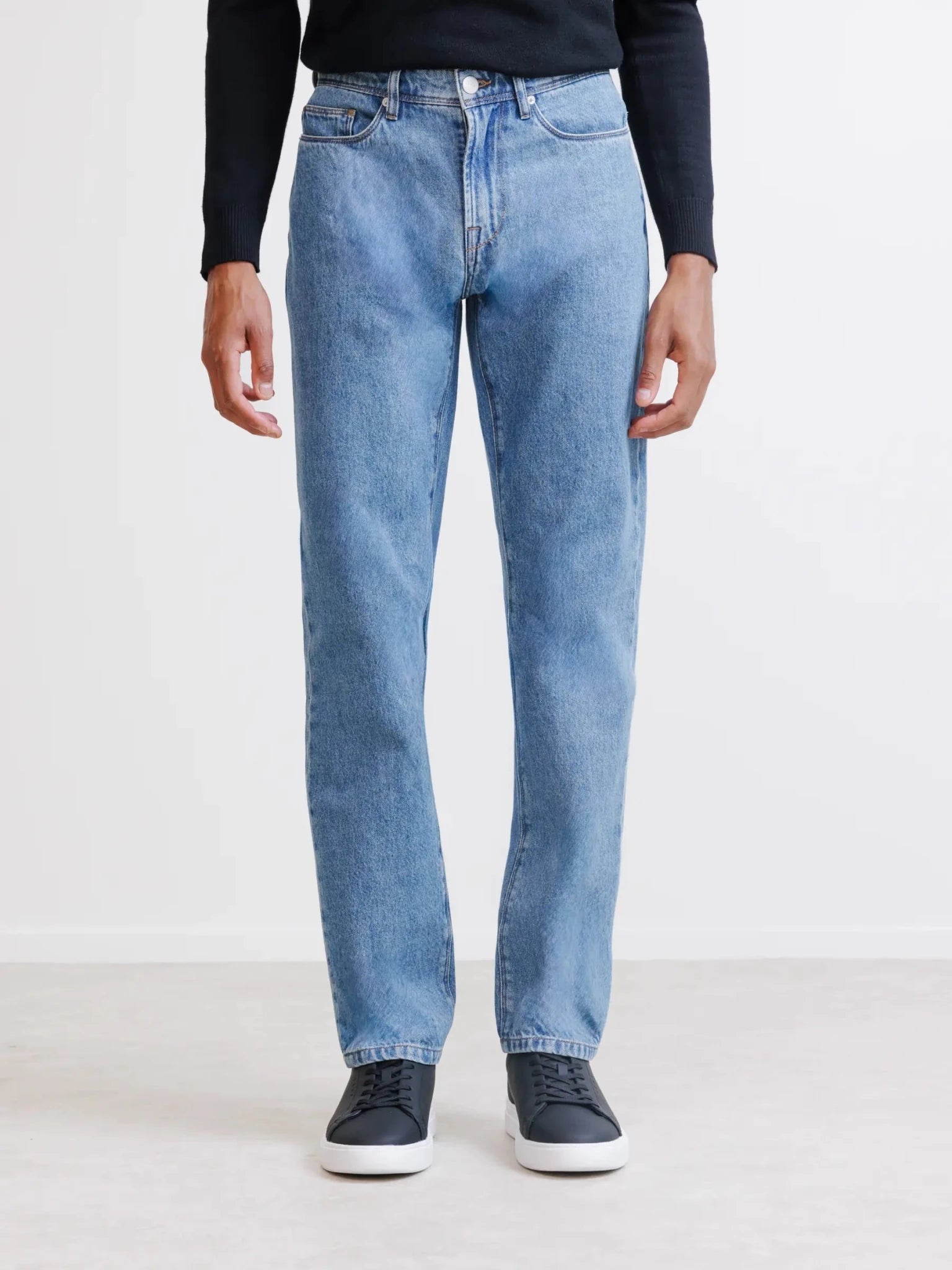 Jean 5 poches regular bleu moyen