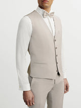 Beige majority woolen city vest