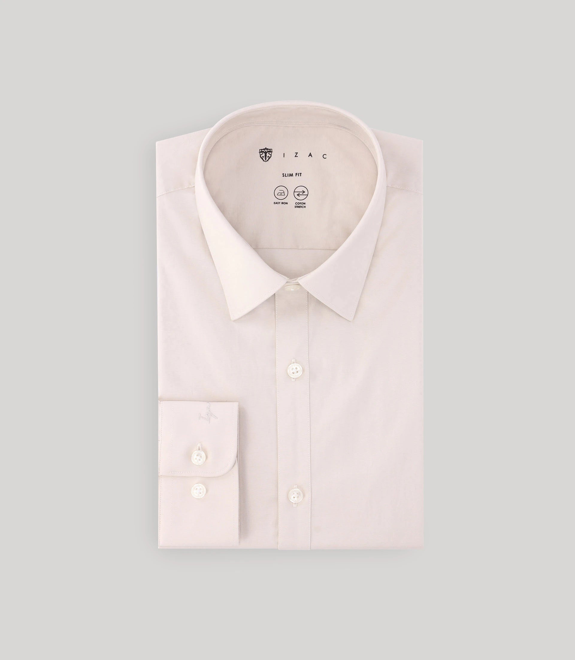 Chemise ville unie beige - IZAC
