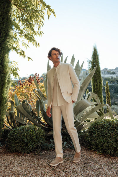 Veste ville col mao écrue - IZAC