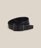 Ceinture en cuir avec sangle réversible marine - IZAC