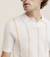 Fishing striped mesh polo shirt