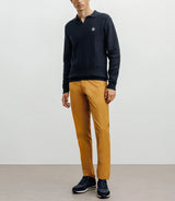 Open polo-neck sweater navy