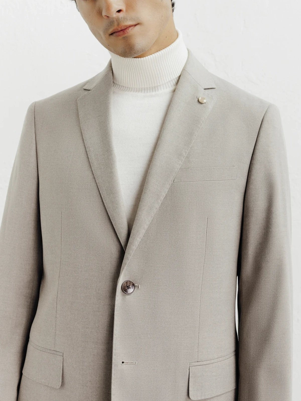 Costume 2 boutons taupe