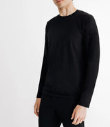 T-shirt en jersey manches longues noir - IZAC