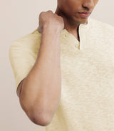 Yellow button-down linen t-shirt