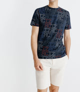 T-shirt à motifs manches courtes marine - IZAC