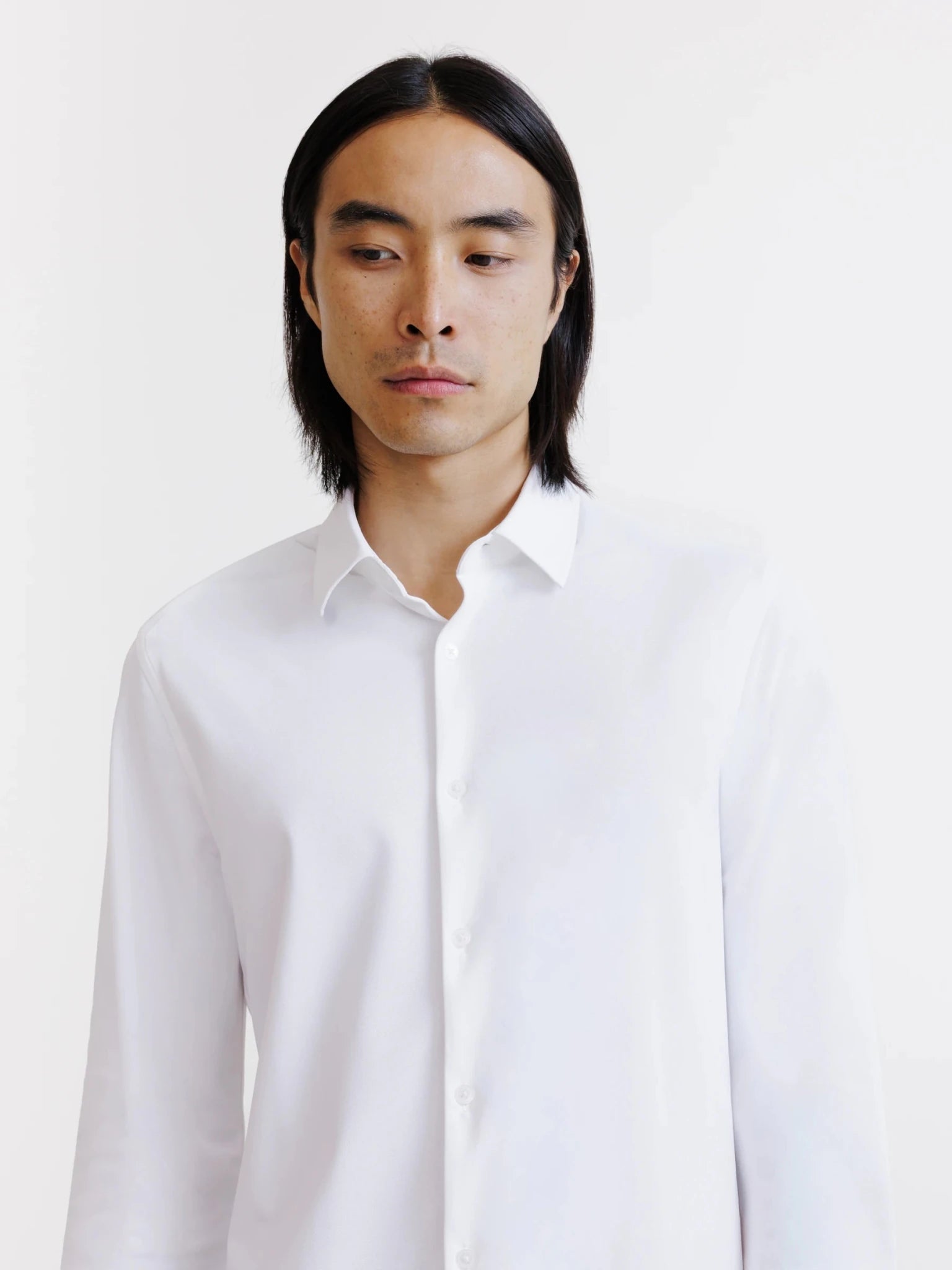 Chemise slim en maille blanche - IZAC