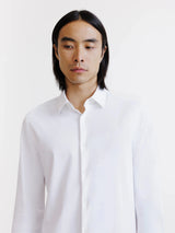 White knit slim-fit shirt