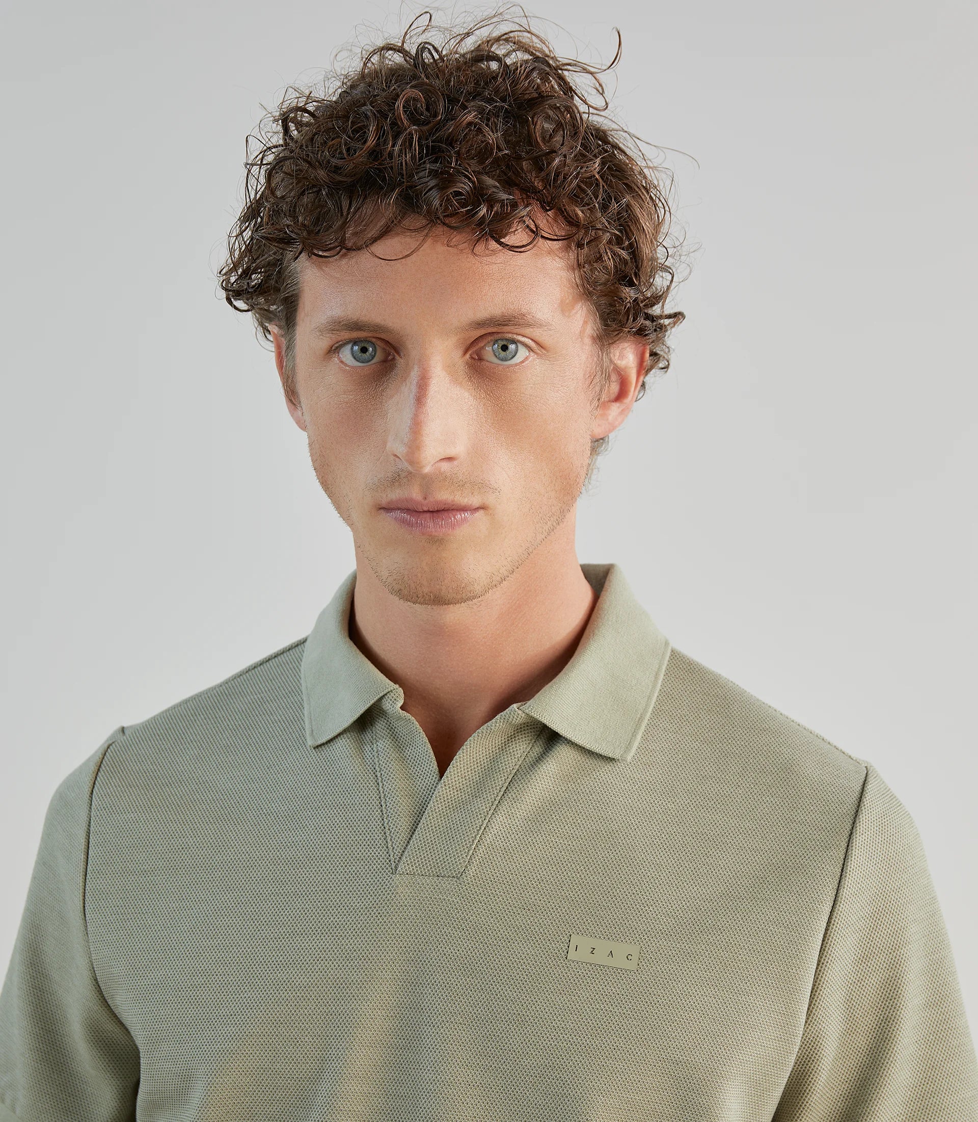 Polo col ouvert kaki - IZAC