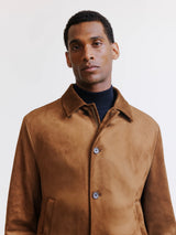 Blouson en suède marron