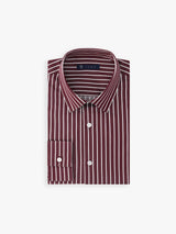 Chemise à rayures bordeaux