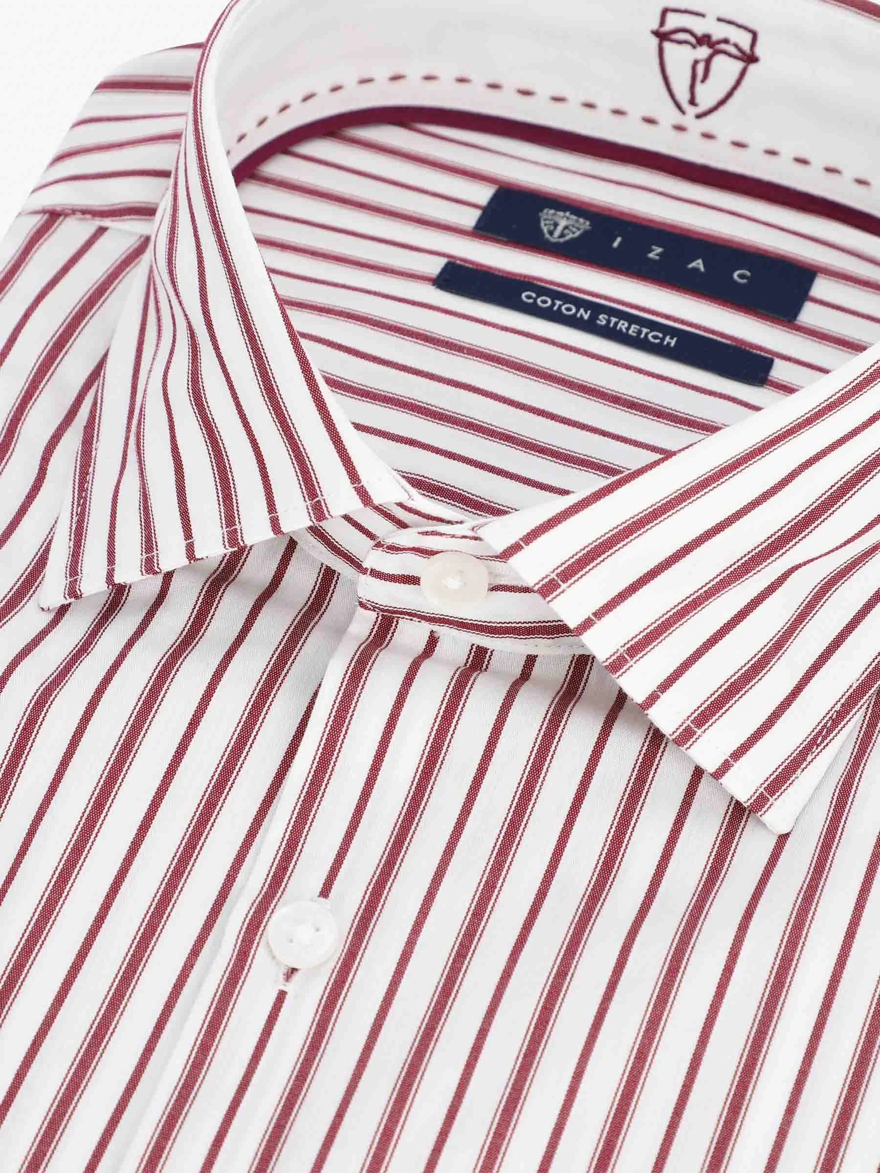 Chemise à rayures bordeaux - IZAC