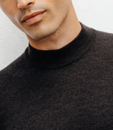 Licorice mock-neck sweater