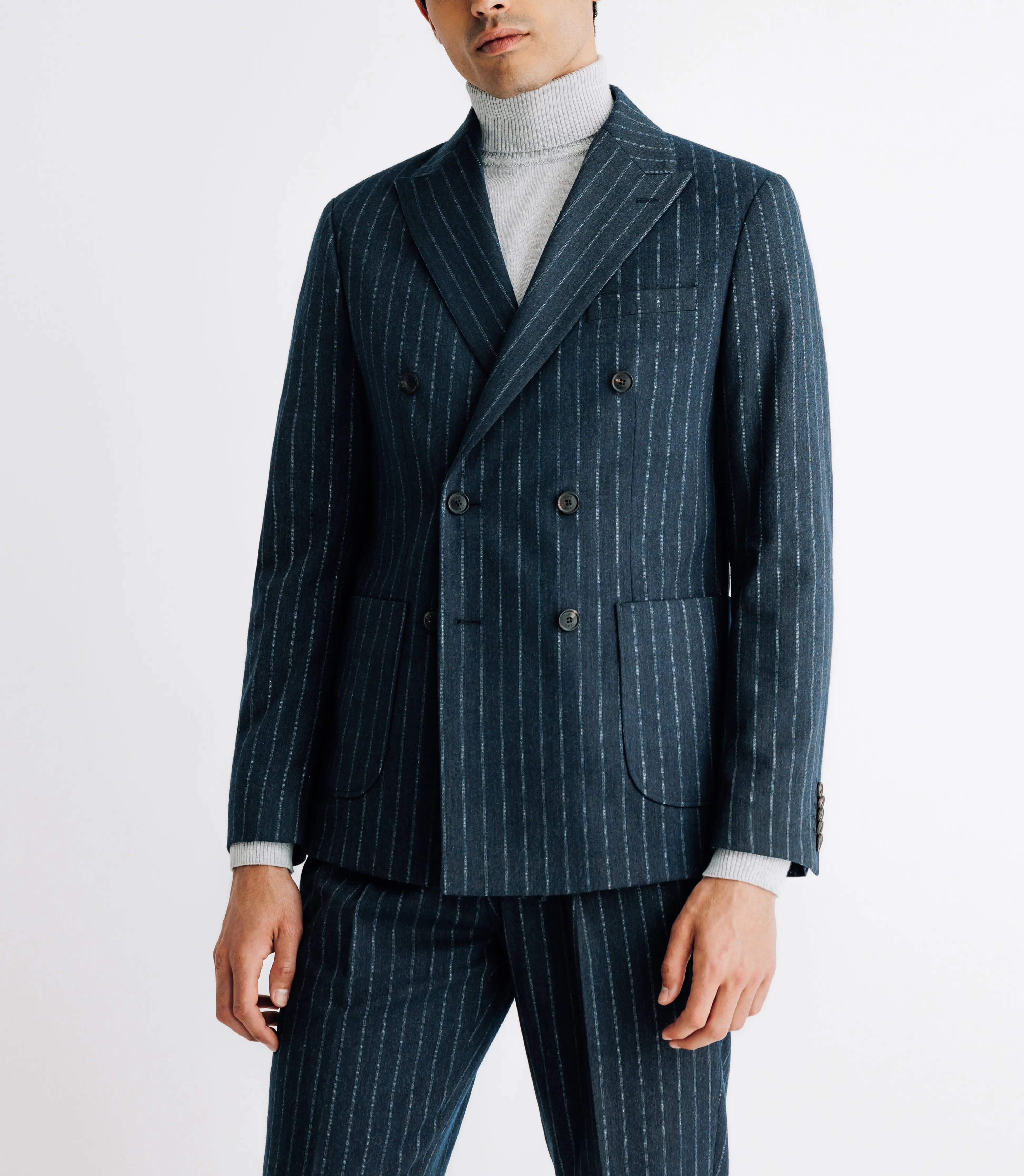 Costume croisé fantaisie bleu - IZAC