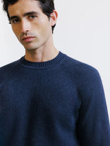 Pull en laine col rond marine