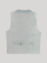 Gilet ville en laine majoritaire vert clair - IZAC