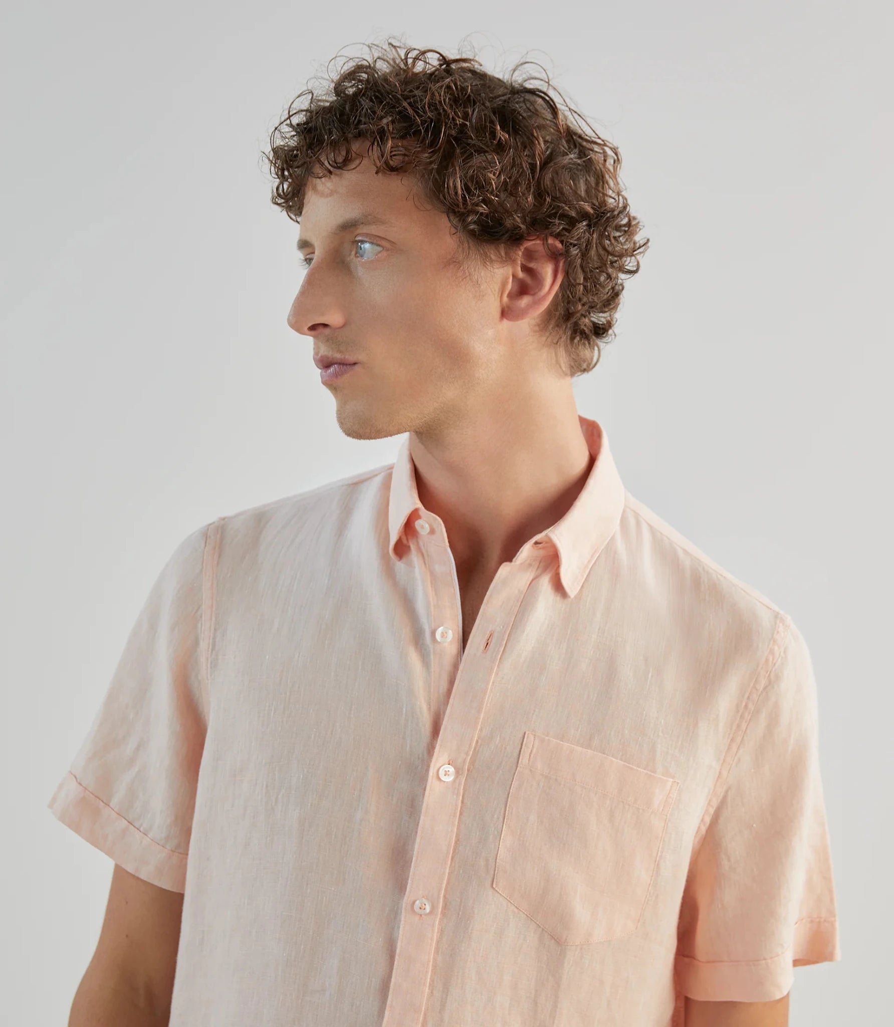 Chemise 100% lin orange - IZAC