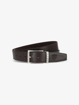 Ceinture réversible en cuir nubuck marron