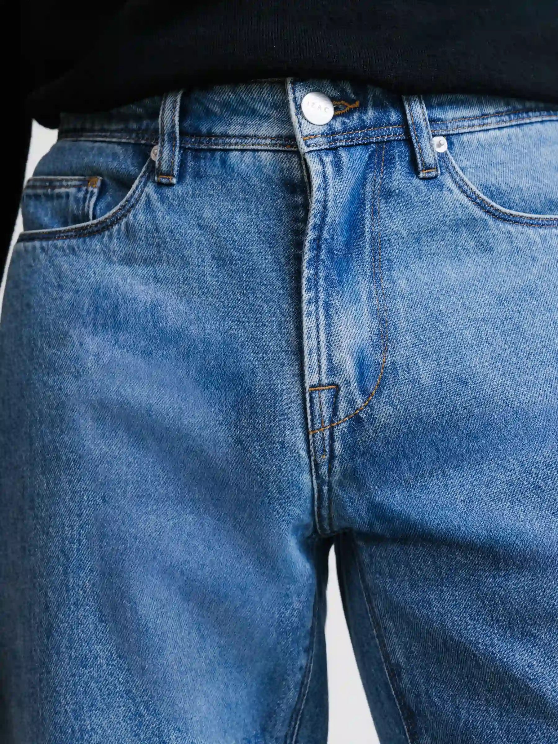 Jean 5 poches regular bleu moyen