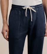 Pantalon élastiqué marine