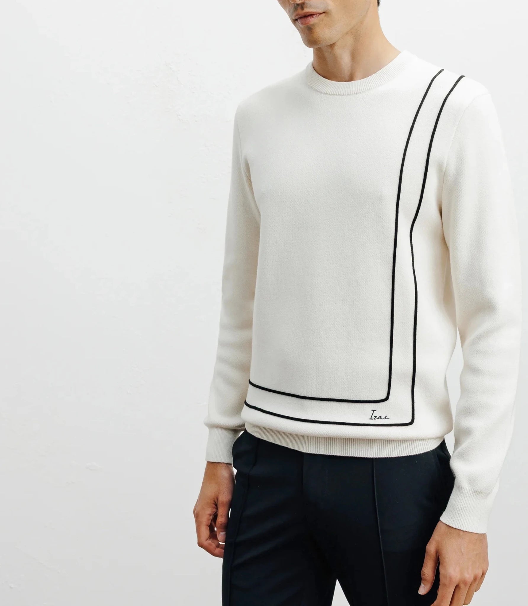 Round-neck sweater ecru