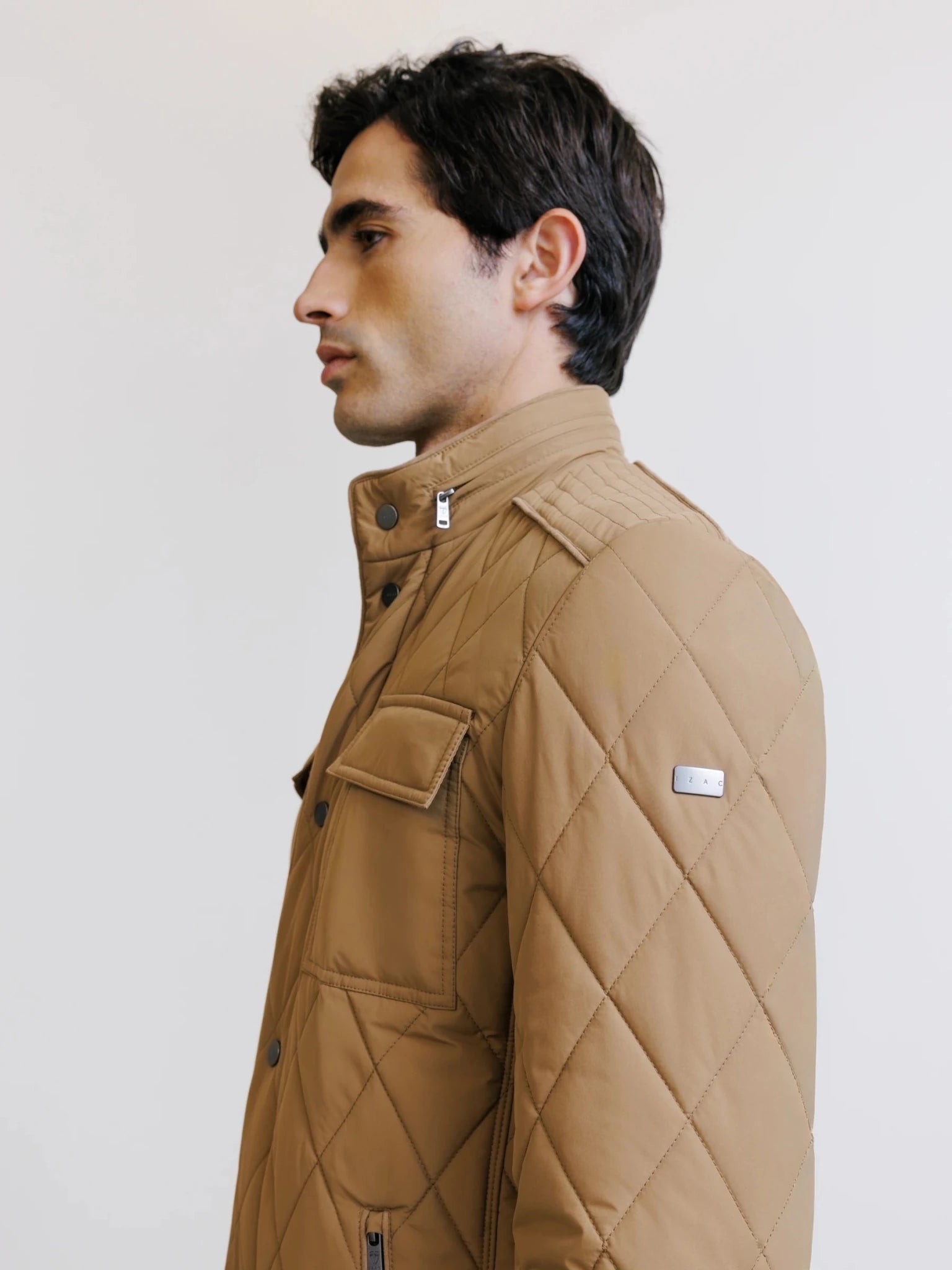 Blouson col montant camel - IZAC
