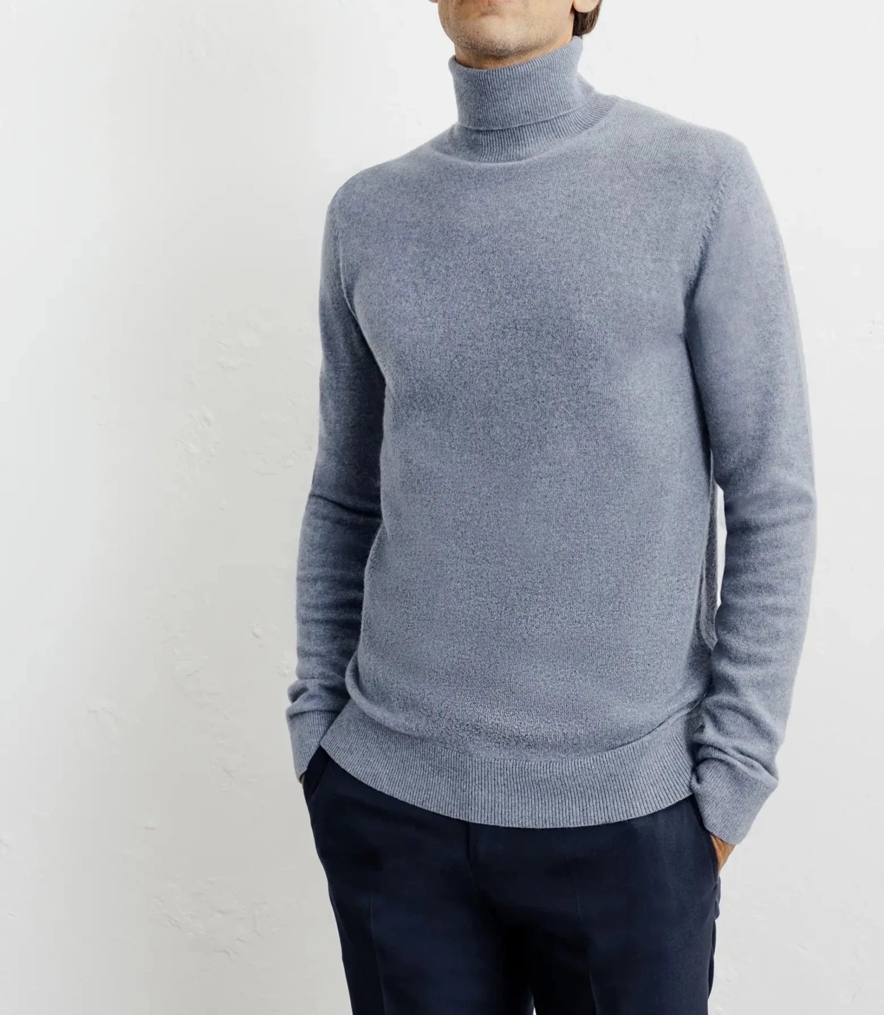 100% chatter indigo turtleneck