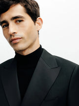 Black double-breasted suit