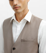 City vest in taupe majority wool