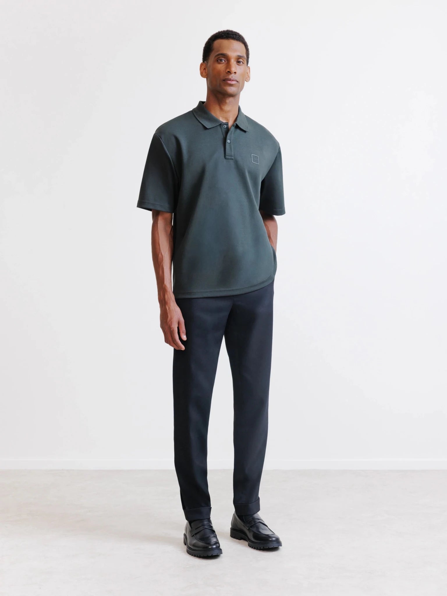 Polo oversize kaki foncé - IZAC